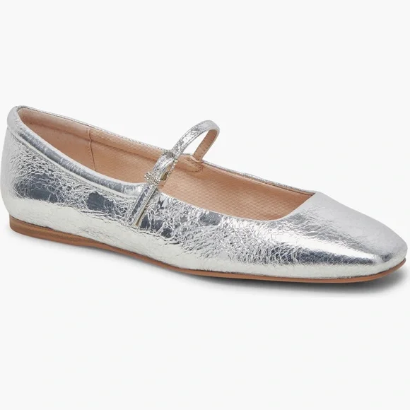 Dolce Vita Metallic Flats with Strap - Picture 2 of 6